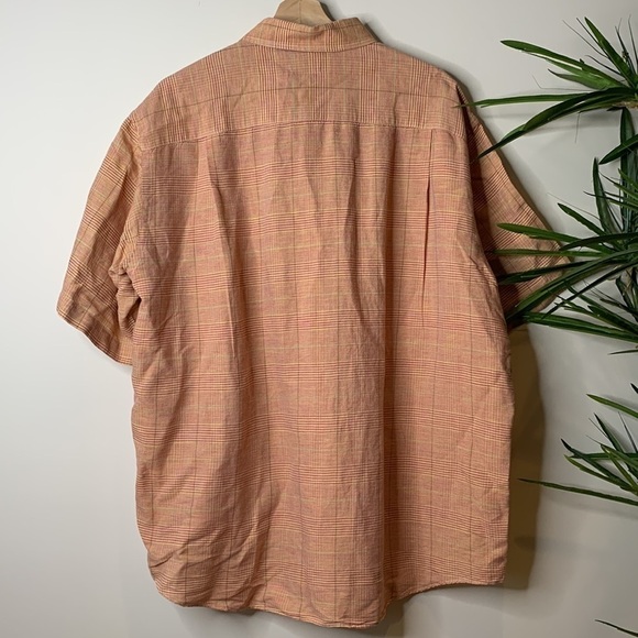 MacCluer | Linen Cotton Plaid Button Down Collared Short Sleeve Shirt XL - Picture 14 of 14